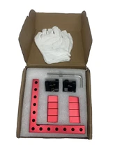 90 Degree Clamp, Cabinet 5.5" x 5.5"(14 x 14cm) Aluminum Alloy Red-4
