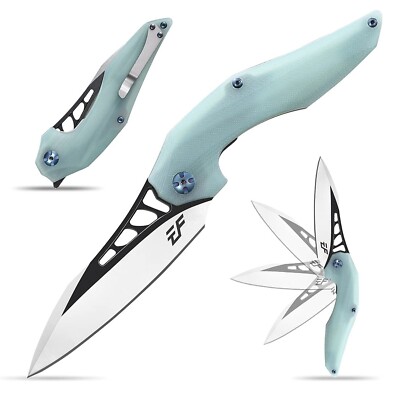 Eafengrow EF226 Folding Knives D2 Blade and G10 Handle Knife Outdoor Camping ...