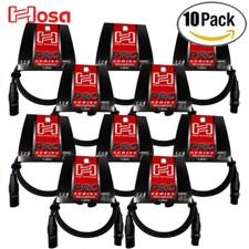 10-PACK Hosa Pro Series 20 AWG 3 FT Rean XLRM to XLRF Microphone Cable HMIC-003