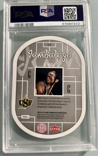 2014 SP Authentic Flair Update Bill Russell Jambalaya PSA 10 SSP - POP 5! 🍀🏀🔥 - Picture 4 of 4