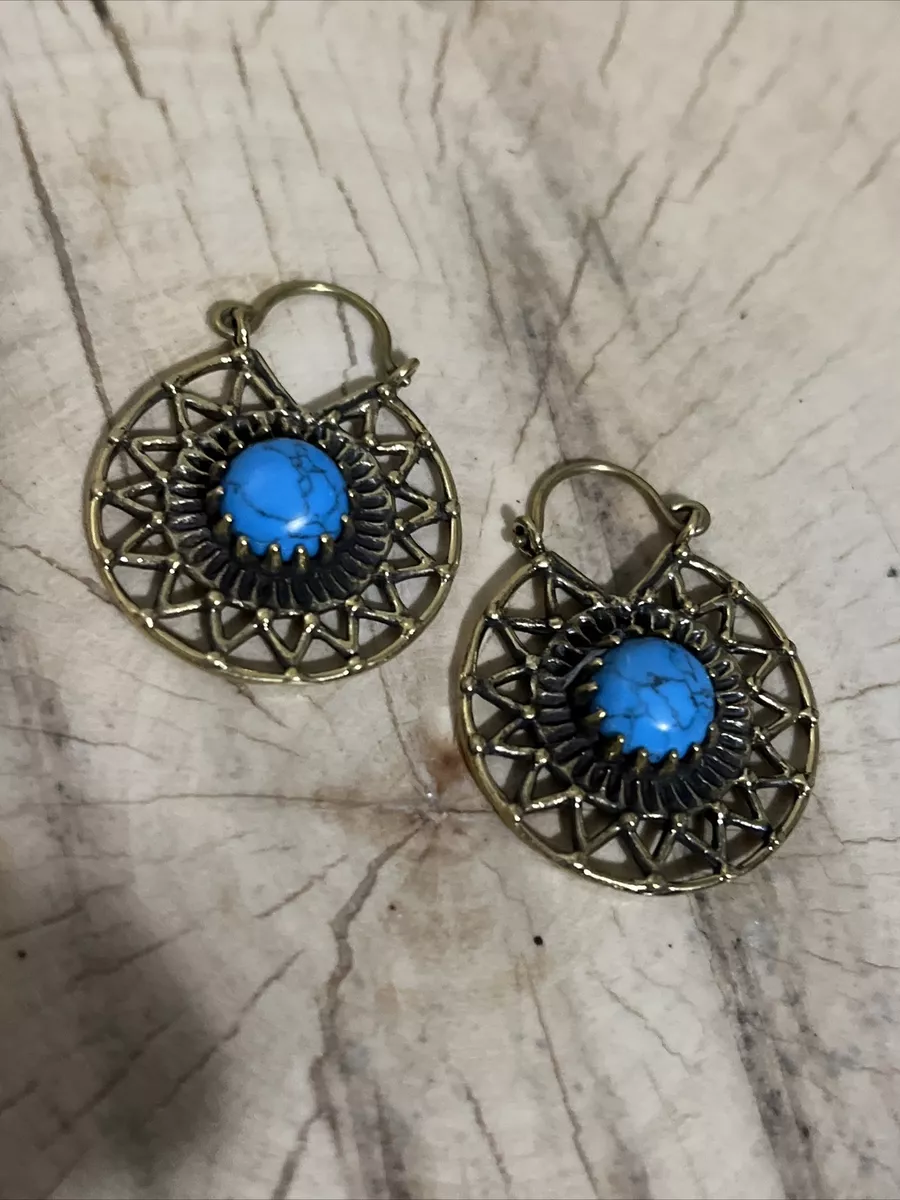 Brass tribal earrings shop