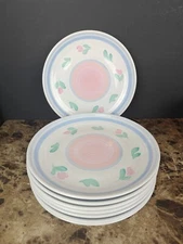 Set Of 8 International Tableworks Tulipano Capri Dinner Plates Stoneware