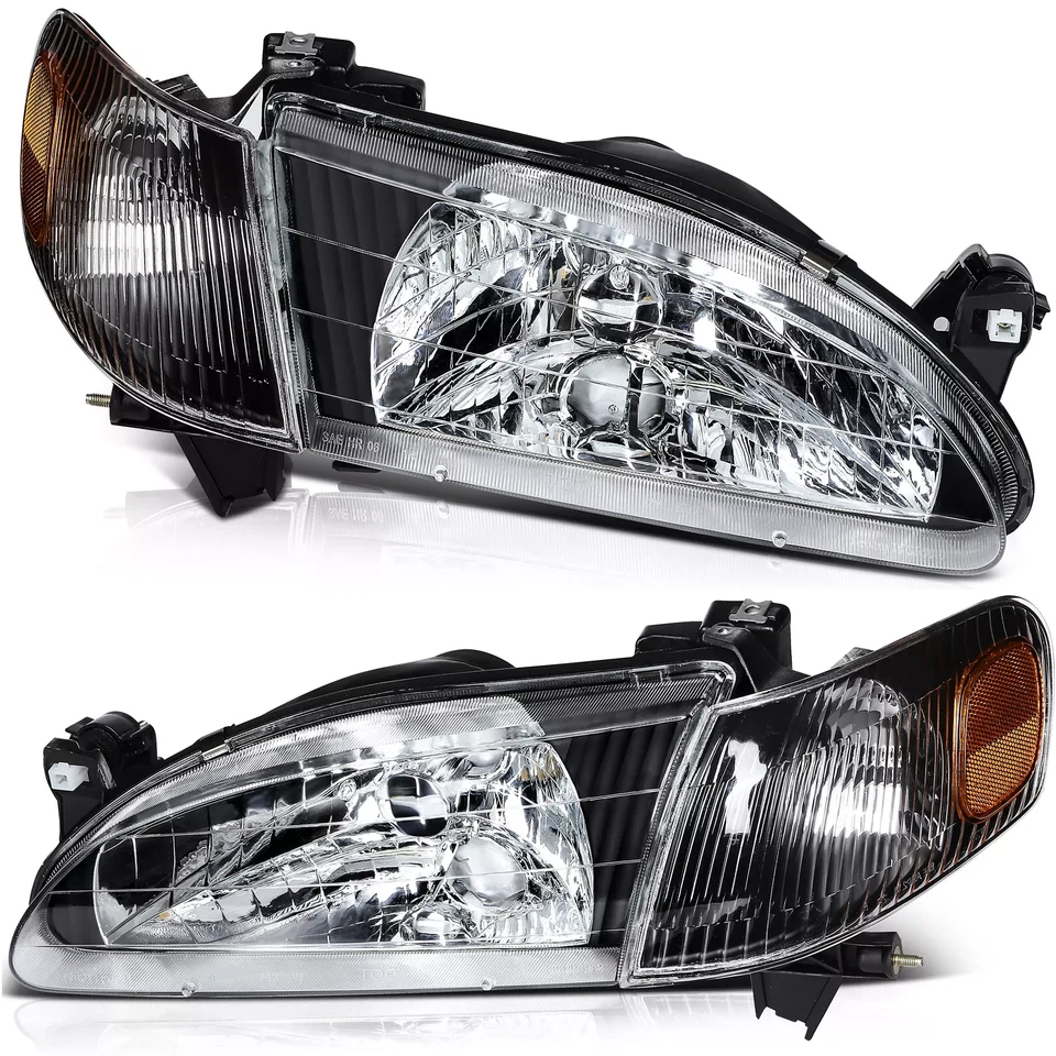 Juego de faros negros estilo JDM para Toyota Corolla 1998-2000 + lámpara de esquina izquierda + derecha Foto 2 de 4