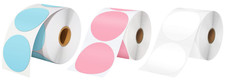 500 Round Self Adhesive Address Blank Direct Thermal Label Stickers - 76 x 76mm