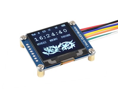 Waveshare 3.3V/5V 1.5inch OLED Display Module 128x128  SPI/I2C for Raspberr Pi