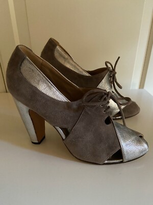 MARNI Shoes Pumps Peep Toe Leather/Suede EUR Size 40 size US 9 size UK 7