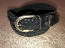 BRAIDED Black GENUINE Leather BELT Boy's Size SMALL 20-22