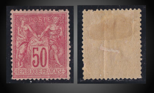 1890 FRANCE SAGE PEACE AND COMMERCE 50C CARMINE ROSE MINT H.FOLD SCT. 101 YT. 98 - Picture 1 of 1