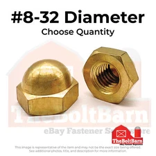 #8-32 Brass Acorn Nuts Coarse Thread (Pick Quantity)