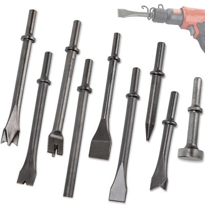 Air Hammer Bits Set 9pcs Pneumatic Hammer Chisel Bits Air Chisel Bits Air Hammer