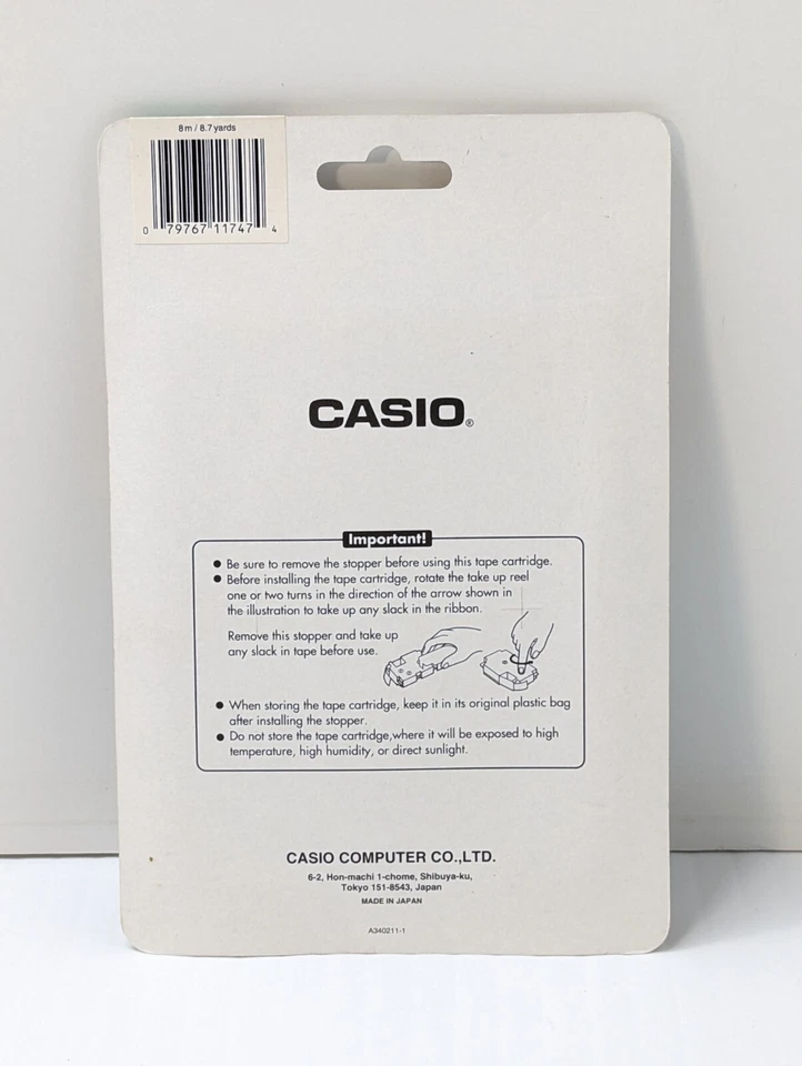New GENUINE Casio XR-9GN2S  3/8" BLACK ON GREEN Tape 2-Pack Ships Free  - Image 4 of 4