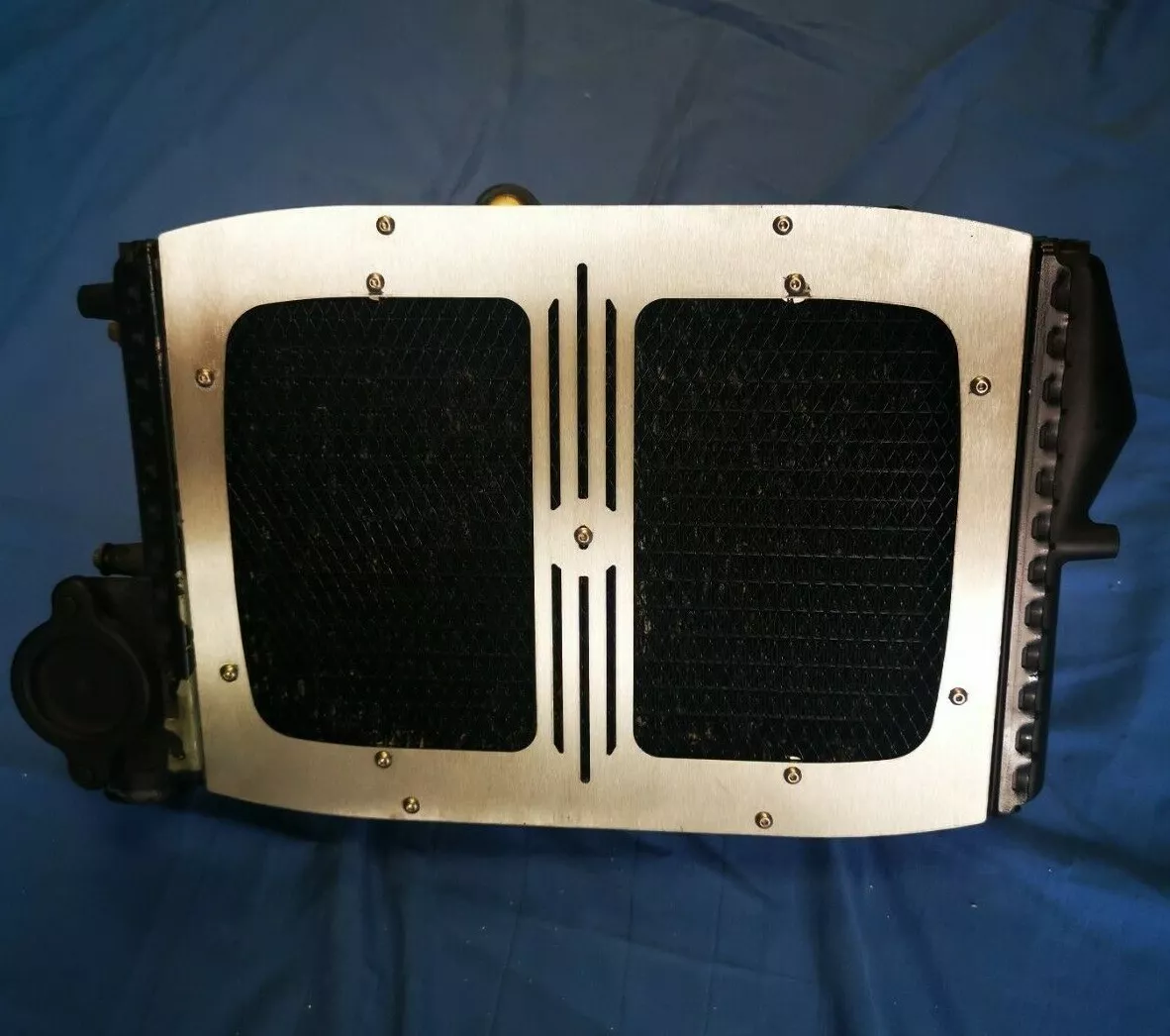BMW K100 Radiator Cover Guard Brushed Stainless Cafe Racer
