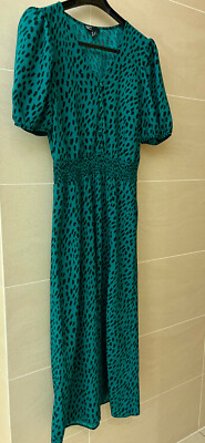 Kleid Midi, V-Ausschnitt, Puffärmel, geraffte Taille, Friends Like These, Gr. 38