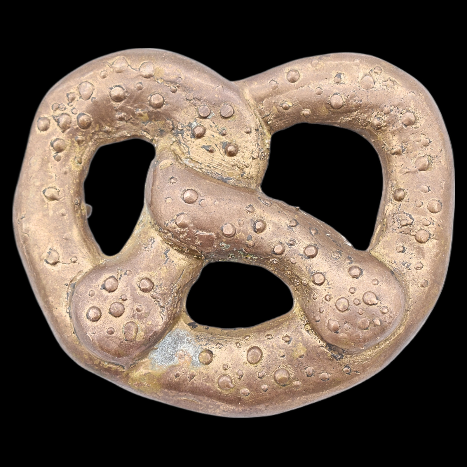 Solid Brass Pretzel Vintage Belt Buckle