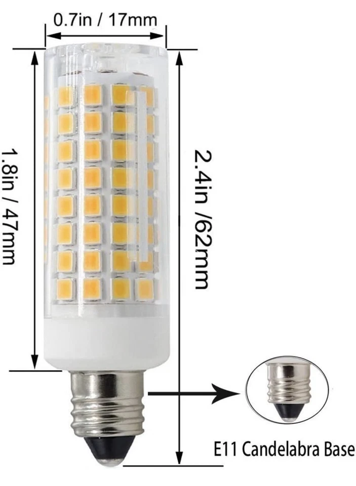 All-New-(102LEDs) E11 Led Bulbs, 80W or 100W Equivalent Pack Of 4.warm White - Image 3 of 4