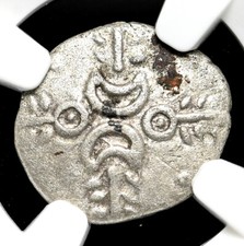 BRITAIN, Iceni. Crescent Corn Ears type, AD 10-30. Silver Unit, NGC VF