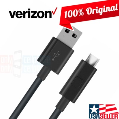 Original Verizon Black 6FT micro-USB Charge Data Cable w/LED for Galaxy S7/S6/S4