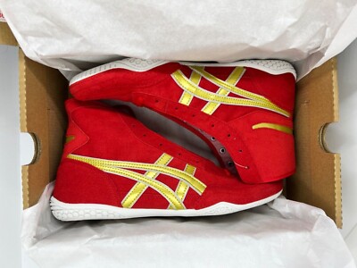 asics Boxing Wrestling Shoes Red Gold Line Silver EX-EO NEW TWR900