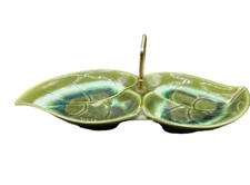 RETRO, MID-CENTURY SANTA ANITA WARE DIVIDED LEAF DISH - CALIF, U.S.A.