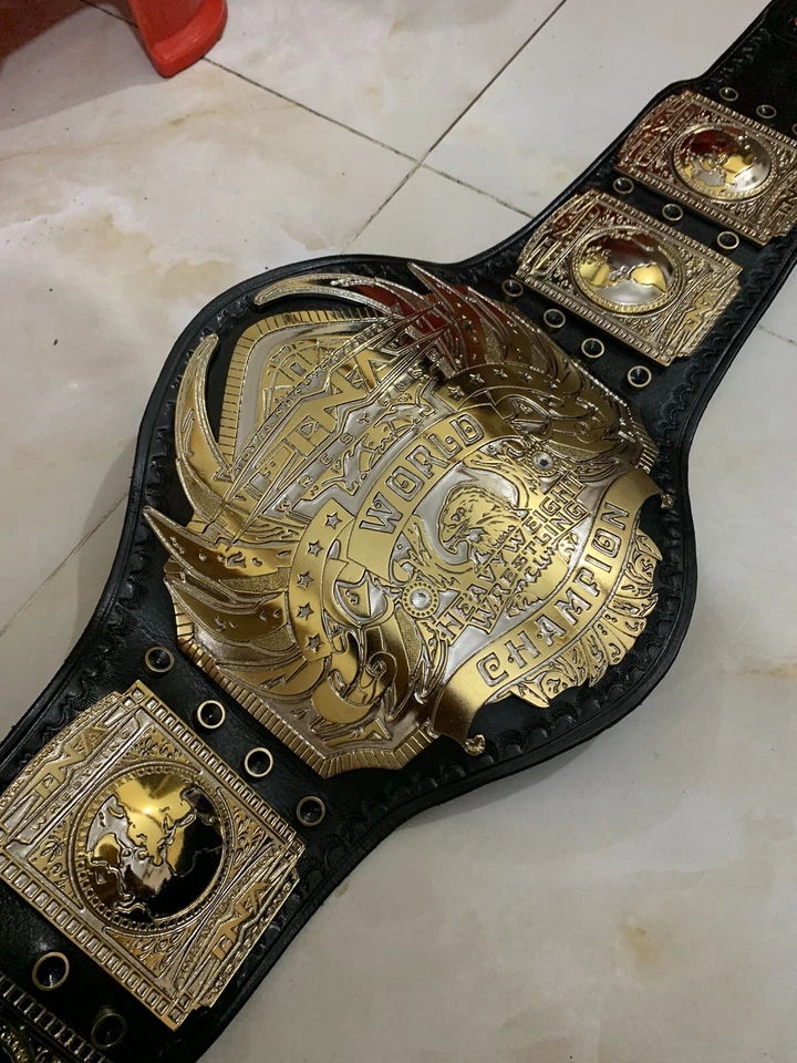 Cinturón Campeonato Peso Pesado Tna Midwest, 4mm Zinc, Doble Chapado, Cuero Real. Foto 2 de 4