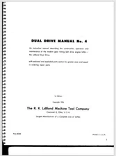 1956 Leblond Dual Drive Lathe Owner Parts Manual 43 pages