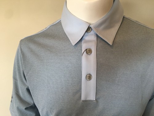 Ashworth Men's EZ-TEC2 Performance S/S 3 Button Golf Polo Blue Sz S NEW $85 - Picture 2 of 8