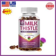 Organic Vitamin Milk Thistle Extract 1000mg Extra Strength Liver Cleanse 120Caps