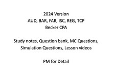 2024 | Becker CPA Exam Review Notes, Qbank, V...