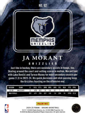 JA MORANT 2024-25 Panini Origins Hobby #62 NBA Grizzlies ID:133530