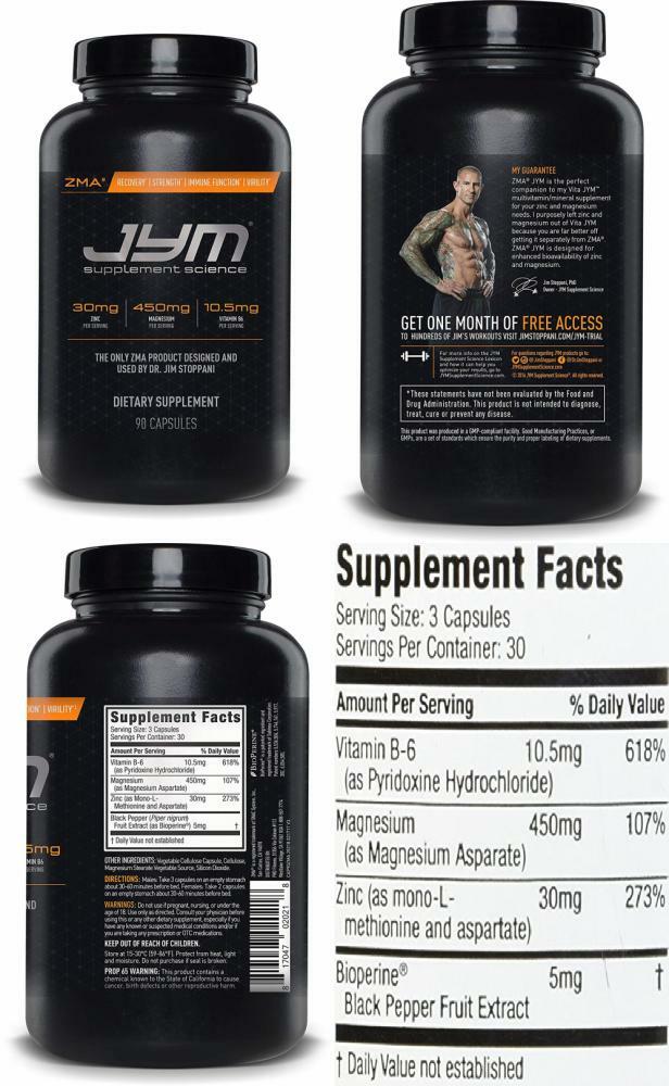 JYM Supplement Science, ZMA JYM, Zinc and Magnesium Supplement, 90
