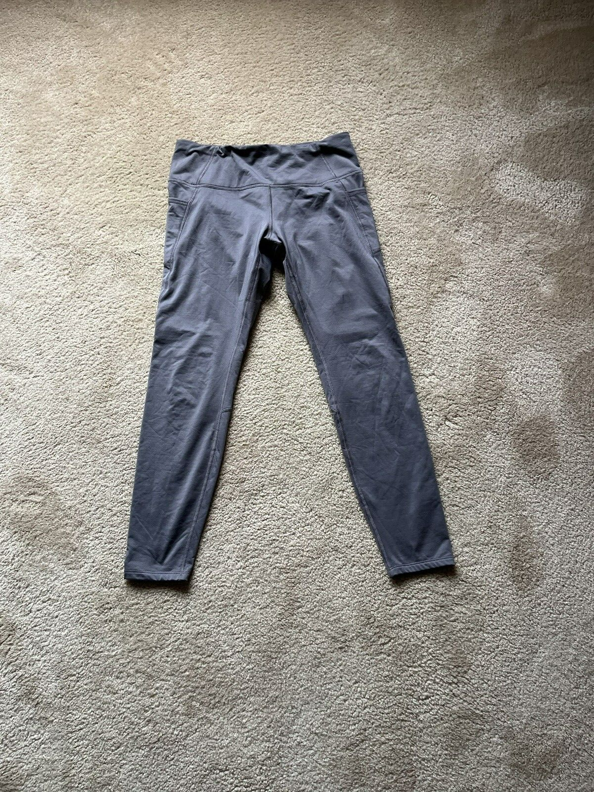 Apana Sport Leggings Women's Large Gray Stretch Yoga Pants Pockets | eBay