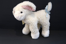VTG 1988 Graphics Intl Heartline Lamb Plush Ivory Sherpa Fleece Green Ribbon
