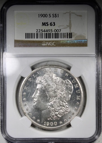 1900-S Morgan Dollar NGC MS63 KEY DATE $1 Mostly White Coin