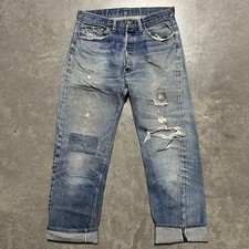 Vintage 70s Levi's 501 Redline Selvedge Denim Single Stitch Jeans USA Thrashed