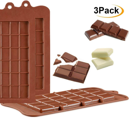 3-Pack Break-Apart Silicone Chocolate Bar Molds - Food Grade Non-Stick Energy Ba - Picture 8 of 12