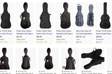 Protec C310E Silver Series 4/4 Cello Gig Bag - Black - Padded with Bow Pocket