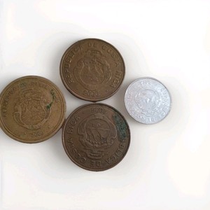 Costa Rica Money - Lot of 4 Costa Rican Colones Coins