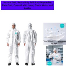 Ultimate Protection Hazmat Suit - Disposable Coverall with Elastic Wrists Hood