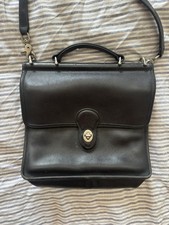 Vintage COACH 9927 WILLIS Black Leather Crossbody Satchel Bag Purse Gently used