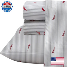 Nautica- Queen Size Sheet Set Crisp Tailored Cooling Sheets A Smooth Cotton