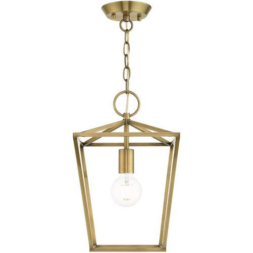 Livex Lighting 49432-01 Devone Semi-Flush Mount Antique Brass - Picture 6 of 11
