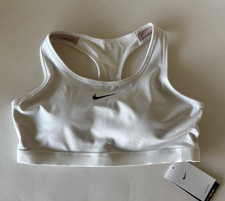 Nike Womens XL Swoosh Bra WHITE Racerback Med Support Padded DX6821-100 NWT