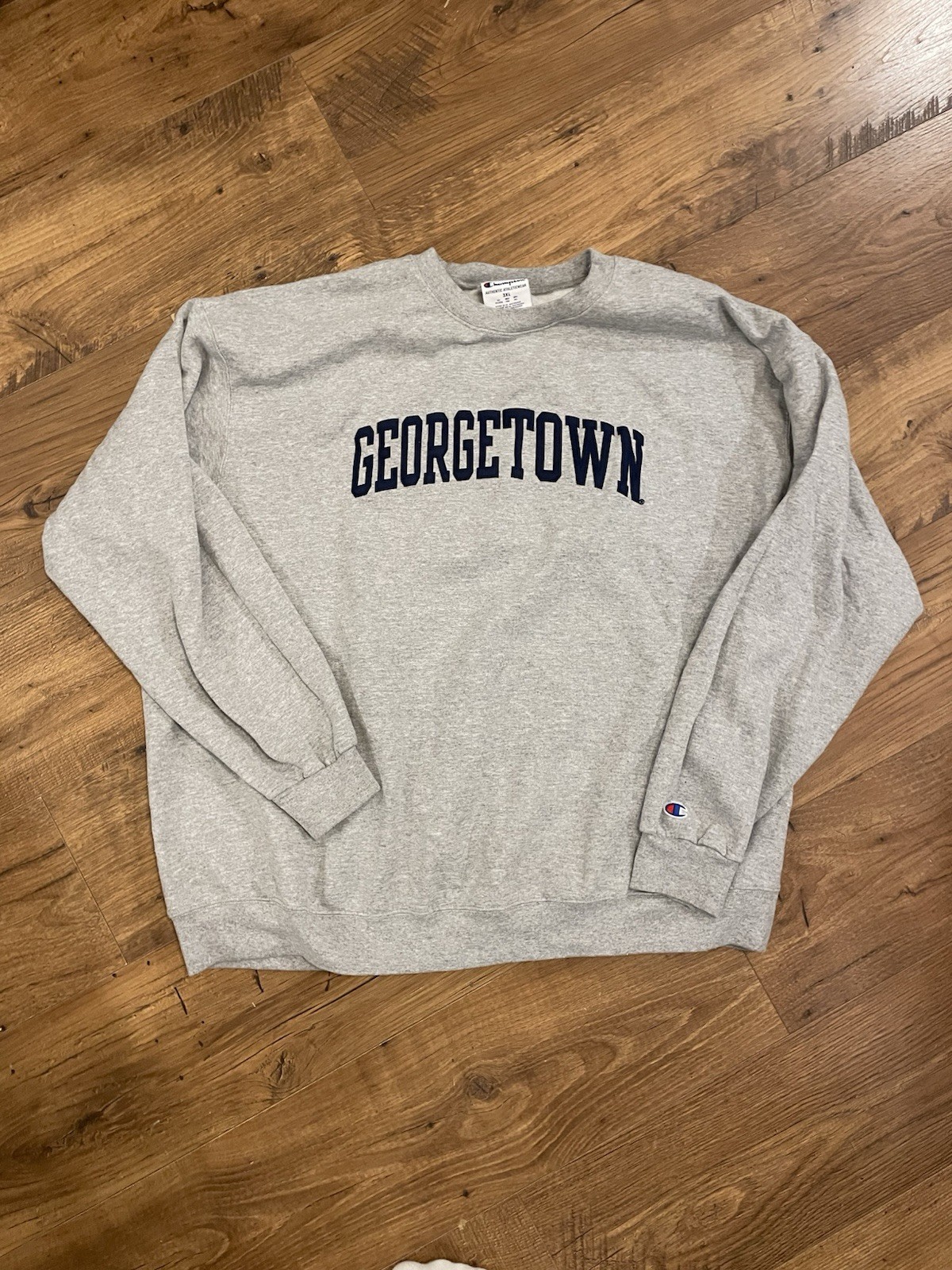 VTG Champion Georgetown Gray Fleece Crewneck Pullover Sweatshirt Logo Men’s 3XL