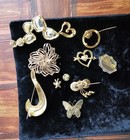 Vtg/Mod Lot 10 Gold Tone Brooch/Pin Rhinestones 2 Mcm Spray W Bales Signed Avon  — photo 9