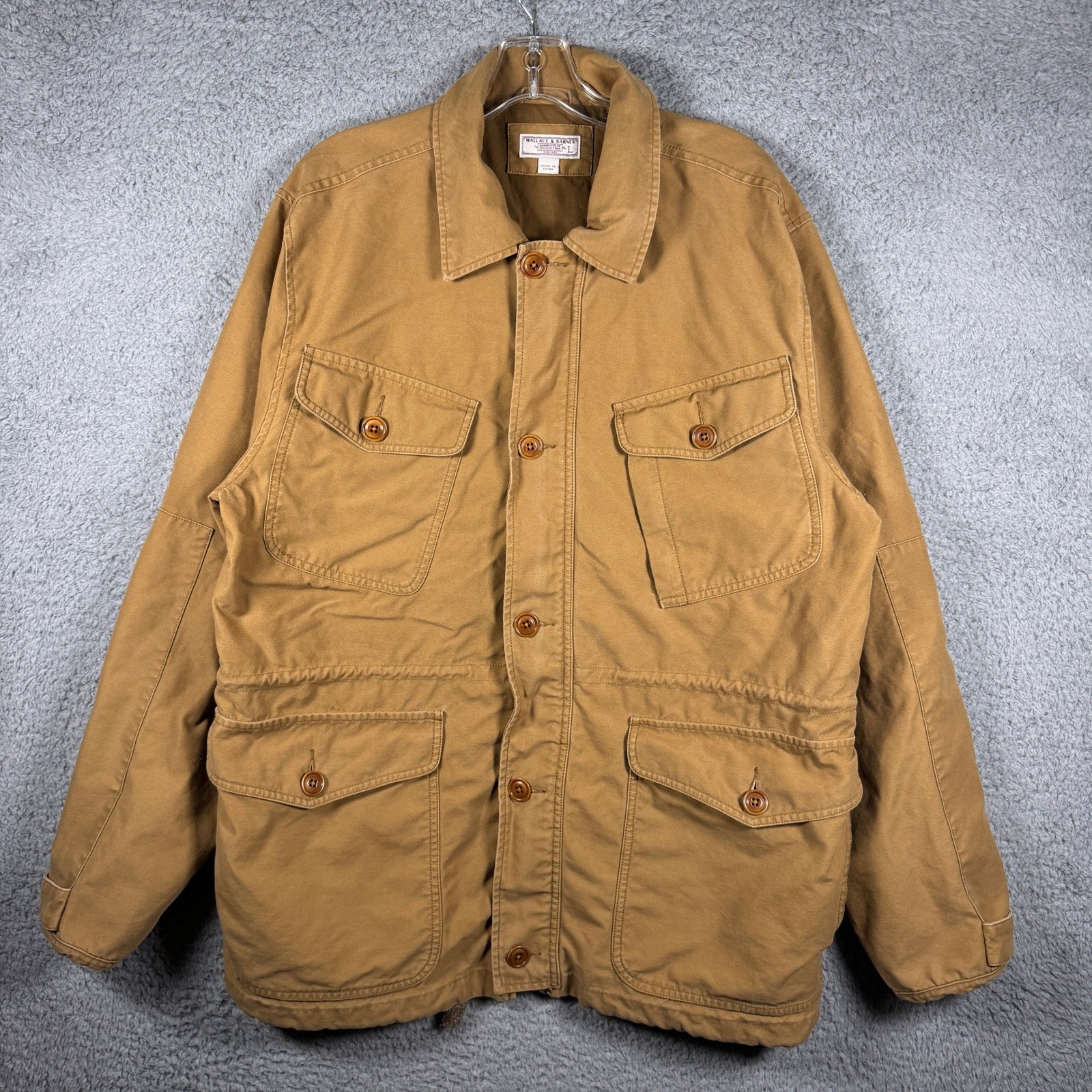 Wallace & Barnes J.Crew Mens Khaki Field Chore Jacket Utility Barn Coat Large