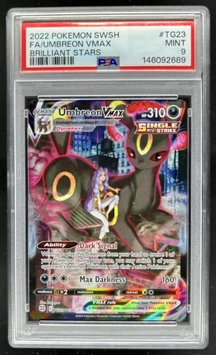 2022 Pokemon SWSH Brilliant Stars Umbreon VMAX Trainer Gallery #TG23/TG30 PSA 9