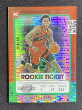 Scottie Barnes 2021-22 Panini Contenders Optic Rookie Ticket Green Pulsar RC /25