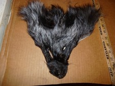 1 tanned SILVER FOX face fur pelt skin FLY TYING native craft supply purse bag 8