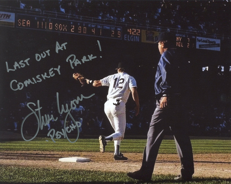 STEVE "Psycho" LYONS Chicago White Sox Signed "Last Out at Comiskey" Photo  COA
