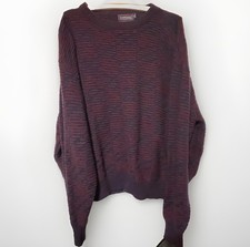 VTG Carmel Collection Men's 2X Acrylic Grandpacore Sweater Red/Black USA Made